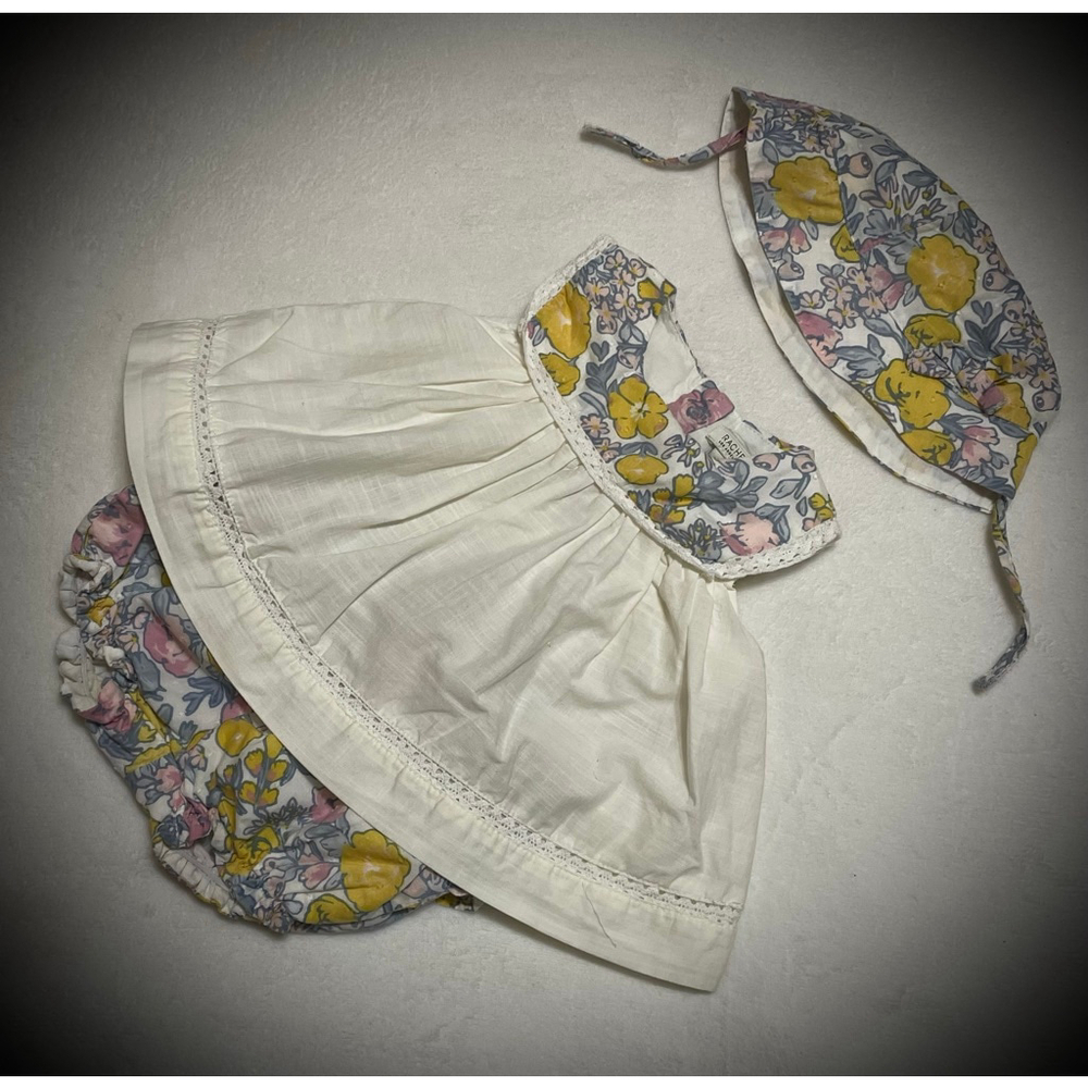 Baby Rachel Zoe Floral 3 piece ruffle butt bloomer Matching Set 12 Months